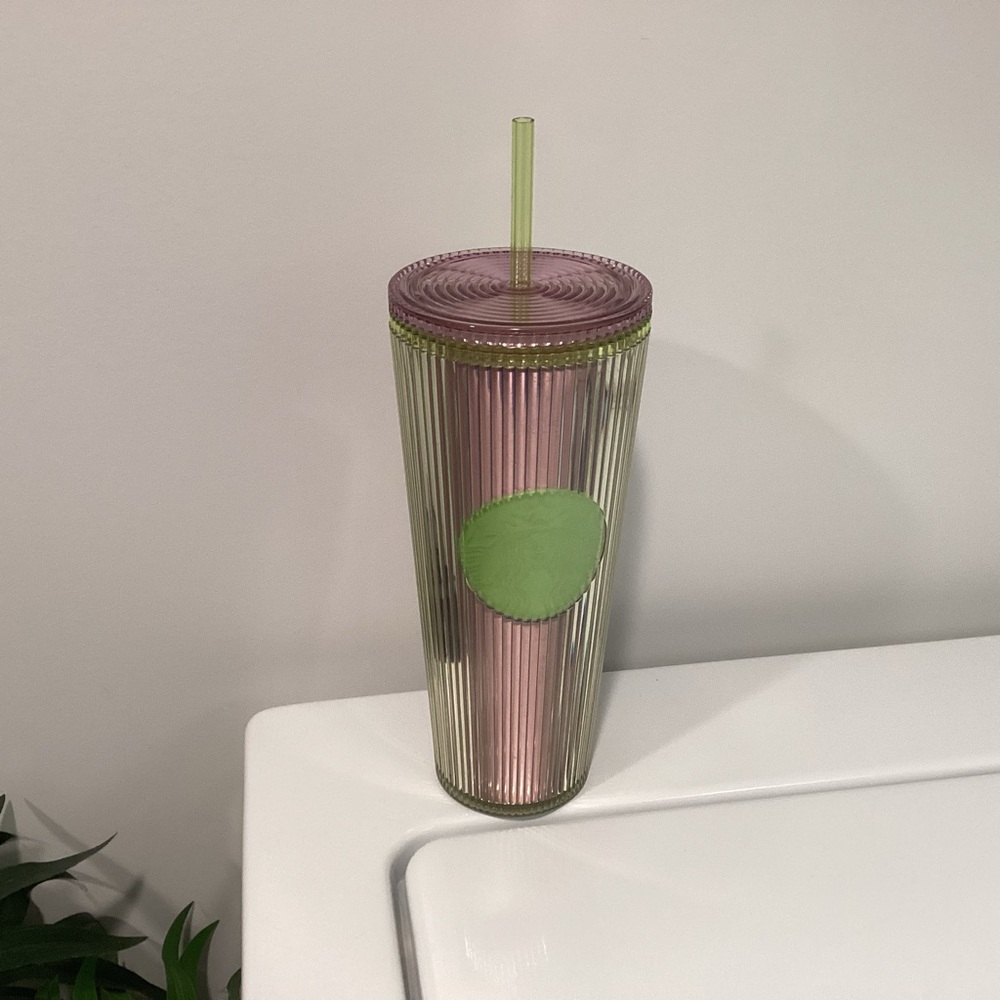Starbucks Pink and Green Tumbler